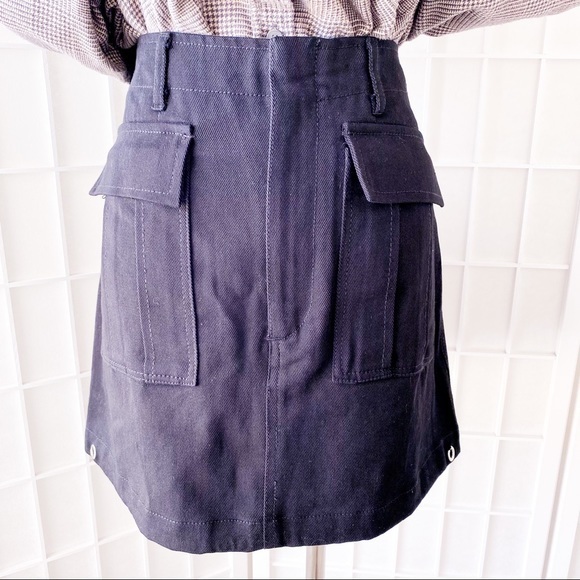 ZARA Black Denim Mini Skirt - Picture 3 of 15